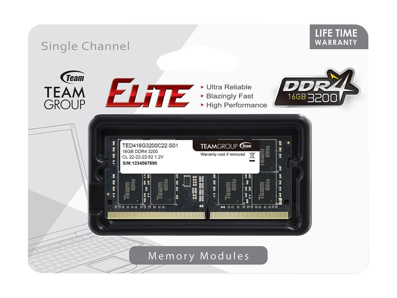Egan Teamboard-TED416G3200C22-S01
